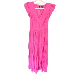 EXPRESS Pink Ruffled Maxi Dress woman’s size M